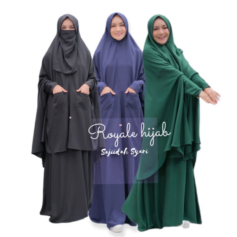 Sajiidah gamis syari wolfish KHIMAR JUMBO ori royale