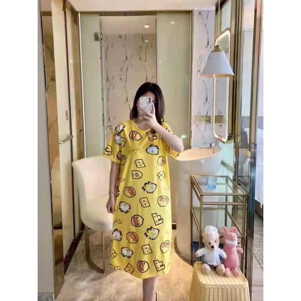 Daster import wanita jumbo baju daster murah baju daster tidur wanita spandek Korea murah