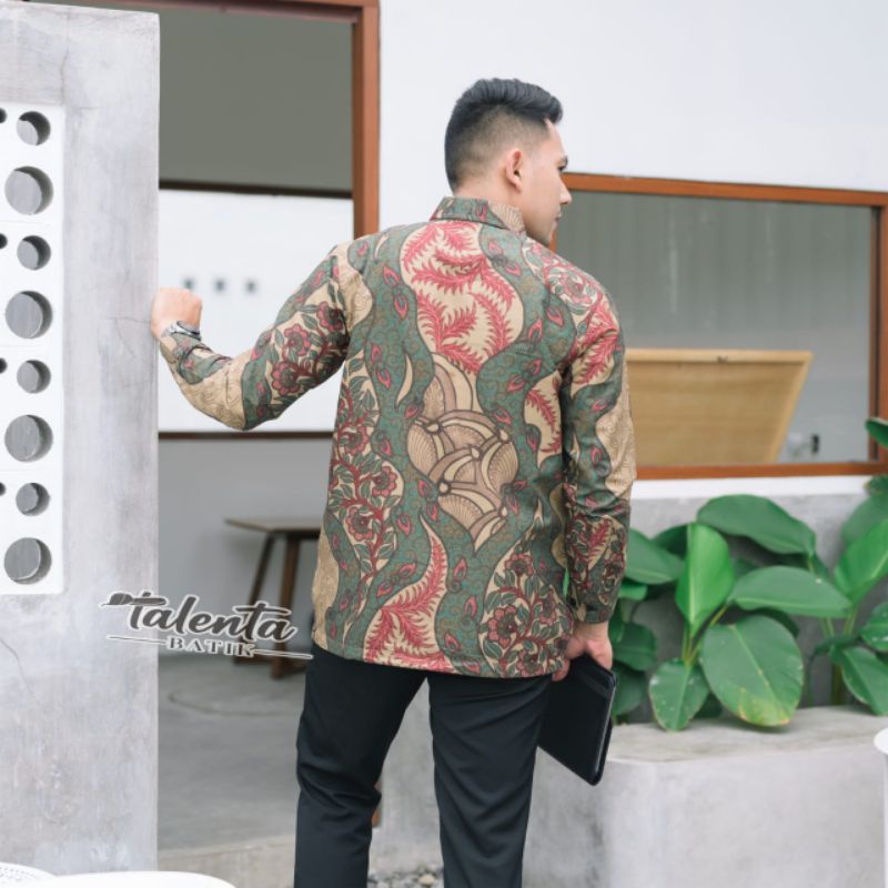 Baju batik pria kemeja batik pria cowok lengan panjang pekalongan G54