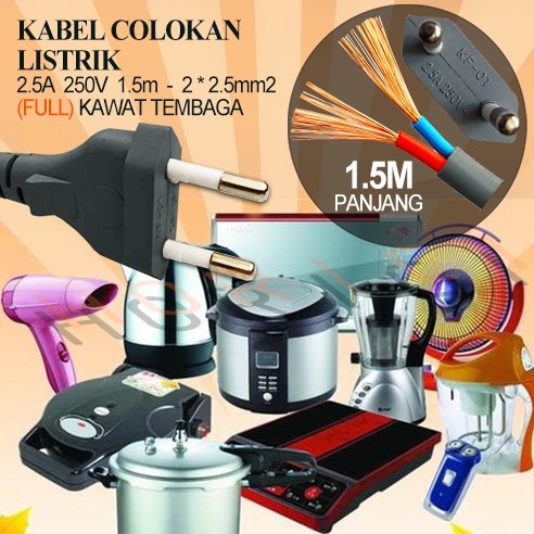 KABEL POWER / KABEL AC 220V / KABEL BUNTUNG / KABEL LISTRIK Kabel Sambungan + Colokan Listrik