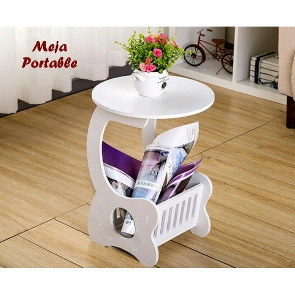 Meja Portable Ngopi Bulat samping sisi / Small Round Coffee Table