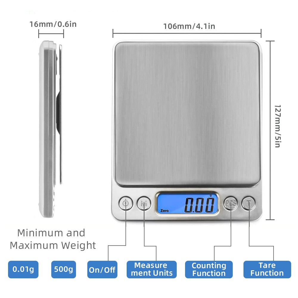 Timbangan Kopi Kue Dapur Mini Digital Scale Taffware Digipounds i2000 Min 0.1g - 0.01g