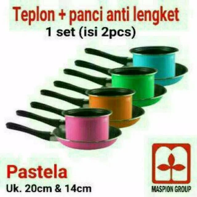 Maspion Panci Susu 14Cm Dan Fry Pan 20Cm Pastela Set