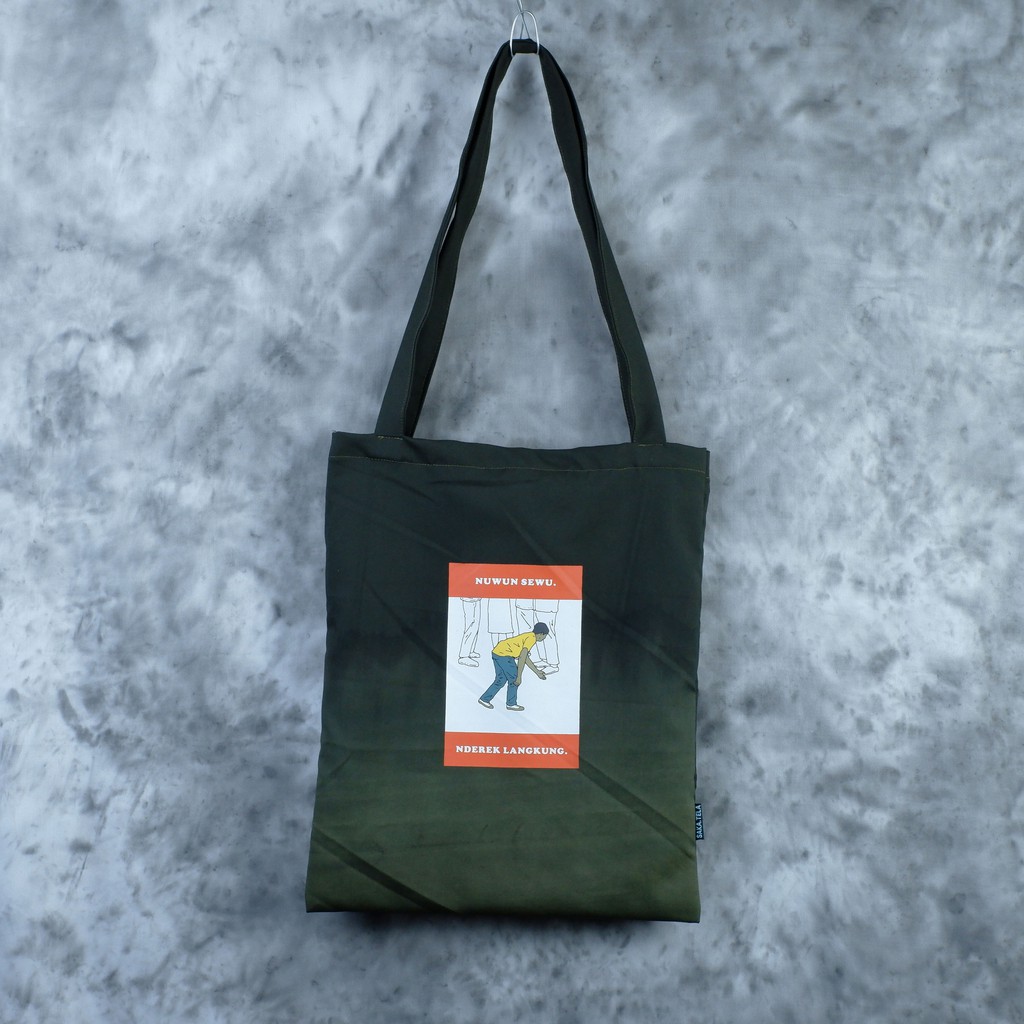 Tote Bag Nuwun Sewu - Drill Hijau TNI