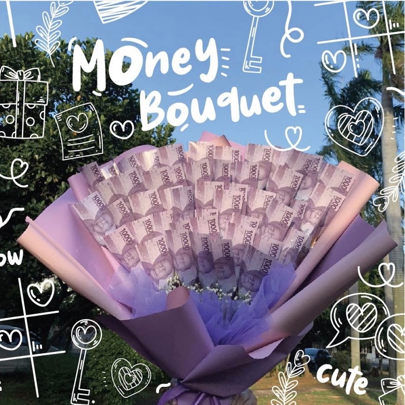 BUNGA UANG - MONEY BOUQUET PECAHAN 50LEMBAR 10RIBU