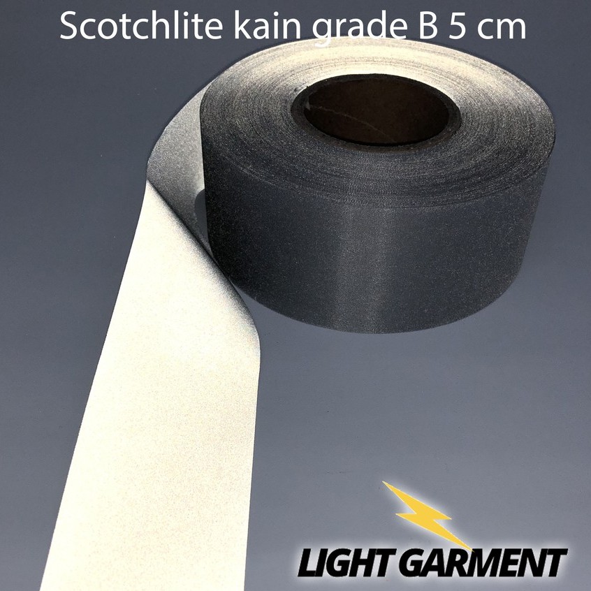 Scotchlite skotlet scotlight pita pemantul cahaya kain jahit B 5 cm per roll / pita safety rompi vest baju kerja proyek lapangan