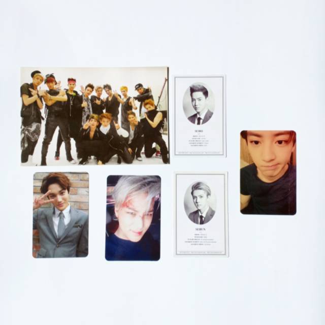 EXO PHOTOCARD Chanyeol EXODUS,  Sehun Suho XOXO, Kai Exact Monster Growl, Group PC XOXO
