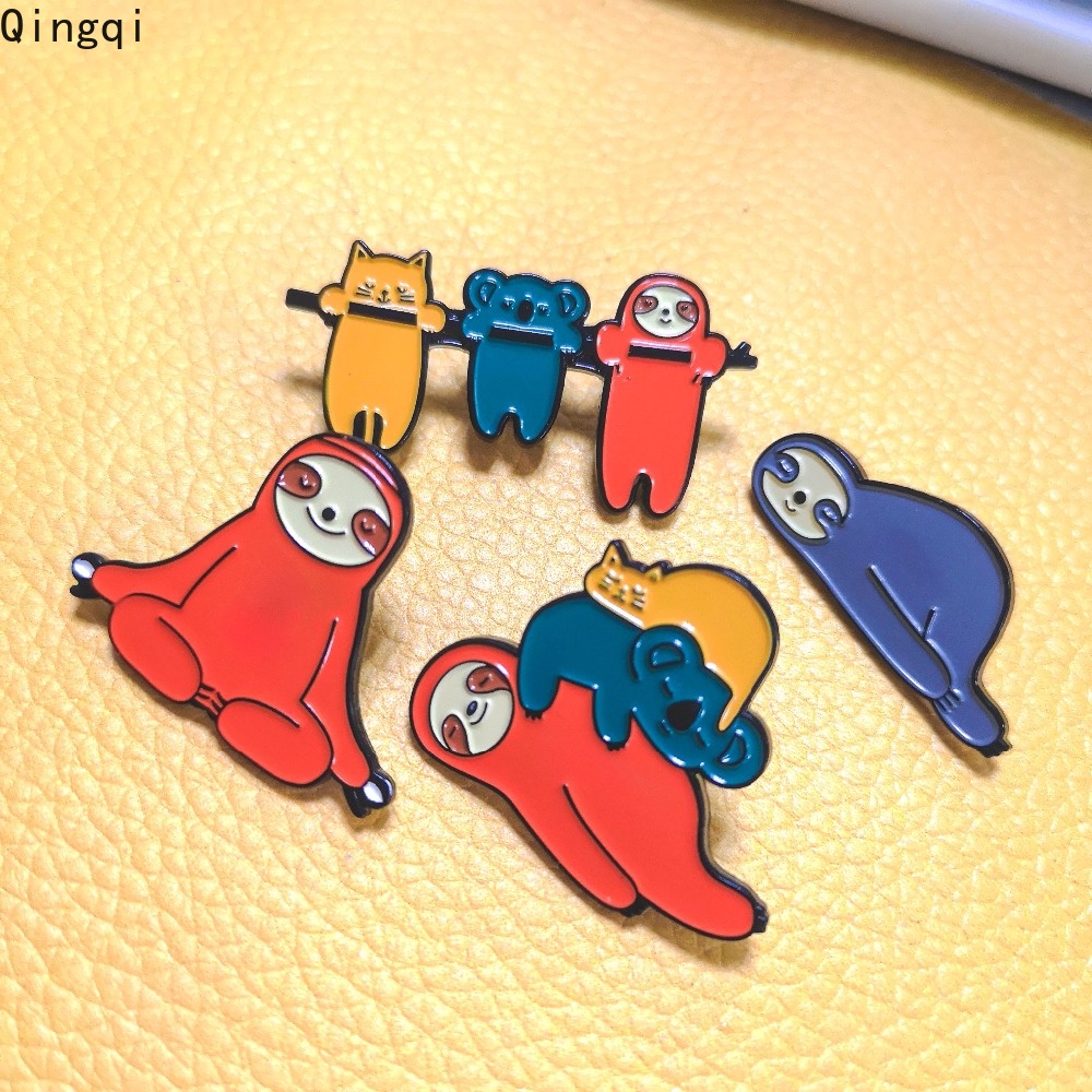 Bros Pin Enamel Desain Hewan Kungkang Koala Untuk Kerah Denim