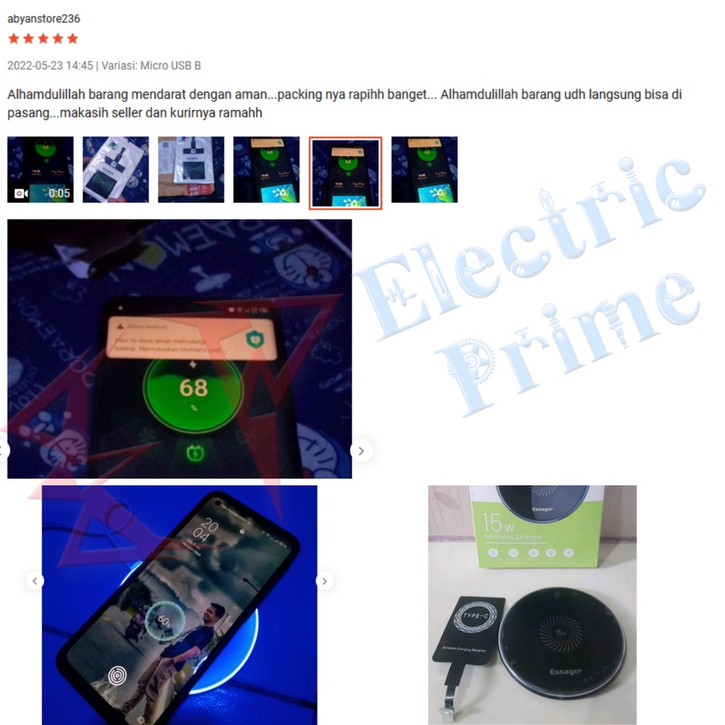 Wireless Charger Receiver TRIPLEDI Qi Fast Charging Adapter Micro USB Type C Lightning Port Pad Dock
