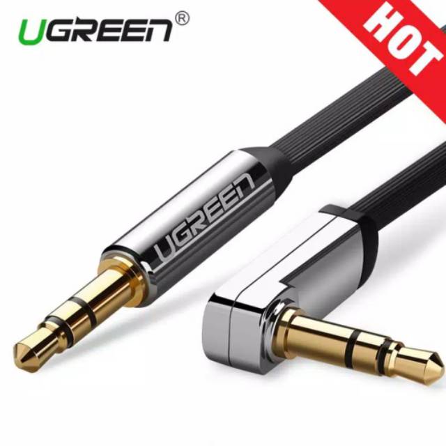 Ugreen Kabel Aux Siku 3.5mm Extention 50/100/150/200/300 cm Jack Sambungan Aux Pipih