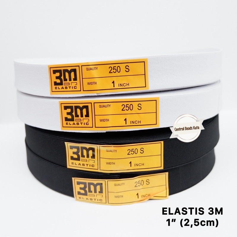 (roll) ELASTIS 3M 1” / ELASTIS 3M 2,5cm / KARET ELASTIS 3M / KARET BAN / ELASTIS KARET 2,5cm