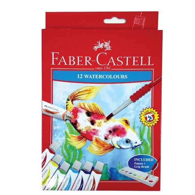 

CAT WATERCOLOUR 12 COLOUR 12ML FABER CASTELL 油漆