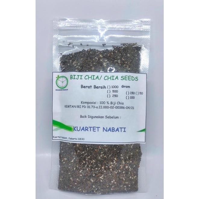 

100gr Organic Black Chia Seeds - Biji Chia Hitam Organik - USDA Certified Organic - Kuartet Nabati