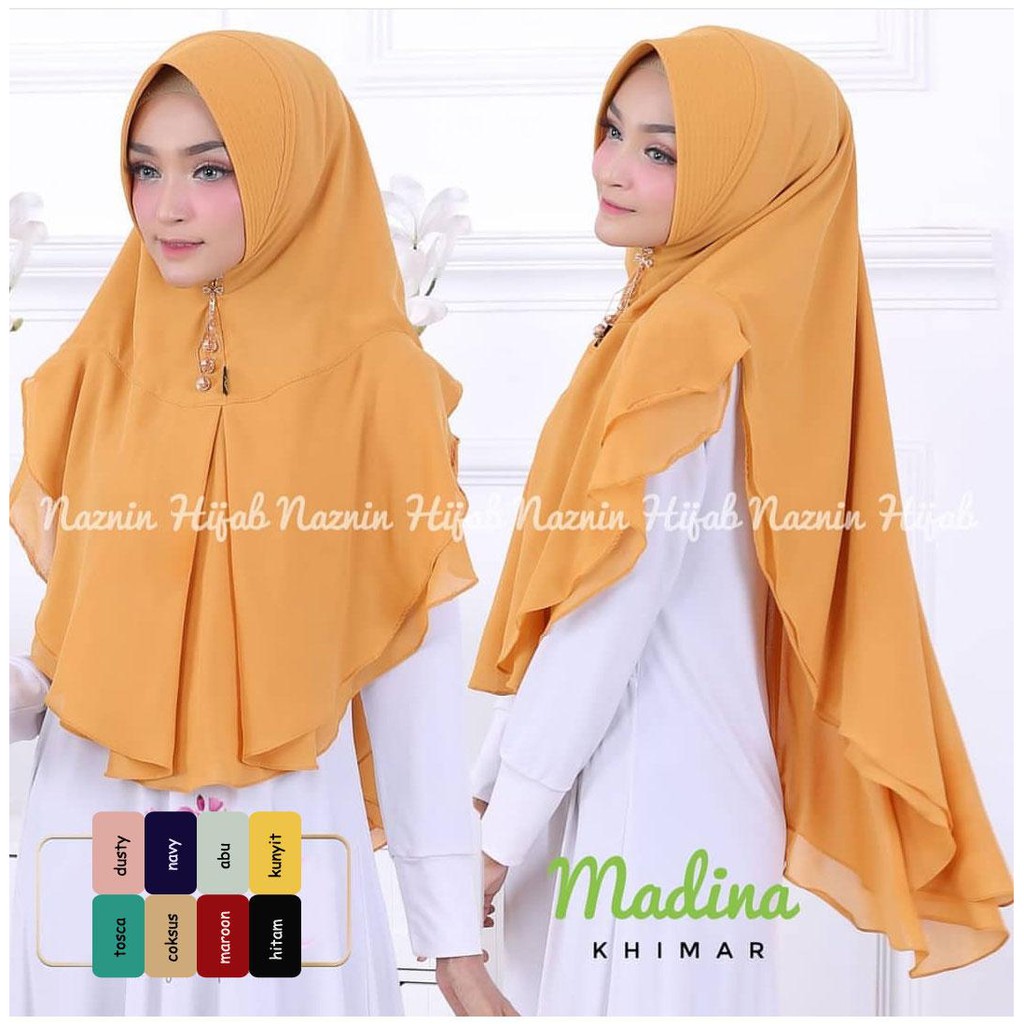 Iffah Hijab Khimar Dua Layer Scraft/ Hijab Instan/ Pet Antem/ Khimar Jumbo
