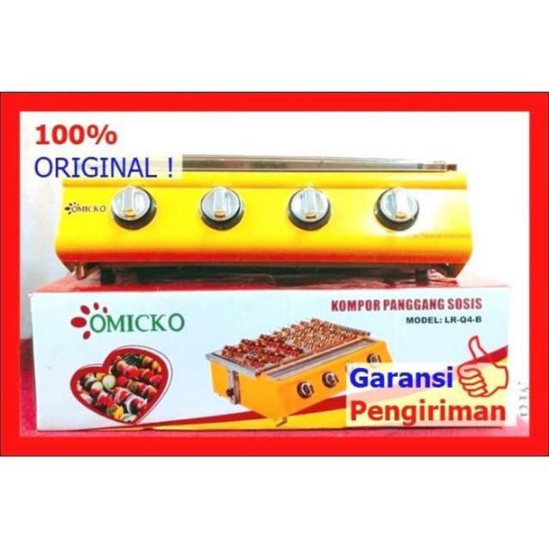 Kompor Panggang Bakar Sosis Gas Roaster 4 Tungku Omicko Bakar Sosis Bbq