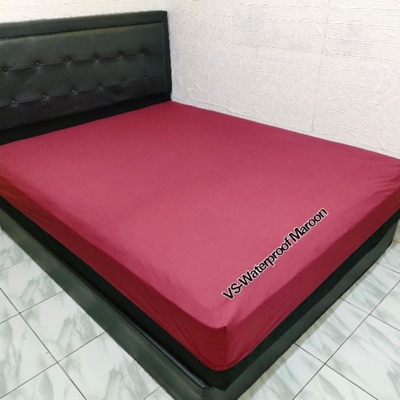 Sprei Waterproof polos anti air/ompol 120x200 160x200 180x200 200x200-WP Maroon