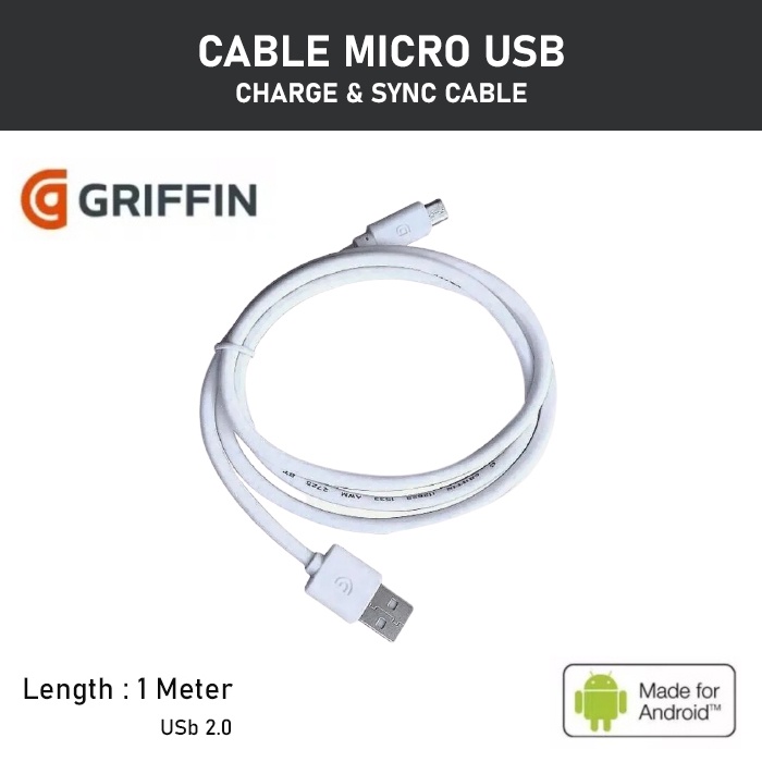 Kabel Griffin Micro Usb - Kabel Data Kabel Charger Micro Usb Panjang 1 Meter