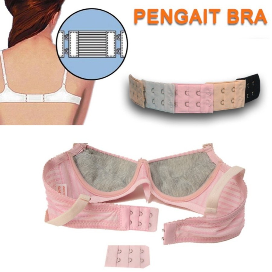 PENGAIT BRA Extension Penyambung tali BH 2 pengait Sambungan Bra Save