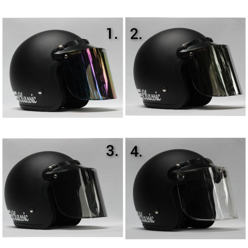 Helm Bogo Hitam Doff Kaca Datar Bisa Cod Shopee Indonesia