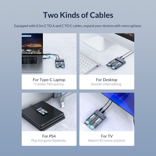 Docking ssd m2 nvme orico 2 bay clone offline Type-C 10Gbps aluminum m2p2-c3-c - Duplicator m.2 m-key 2 slot
