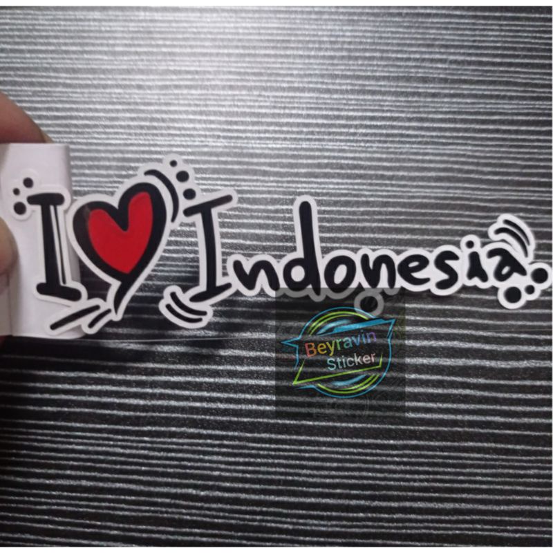 Sticker i love Indonesia cutting