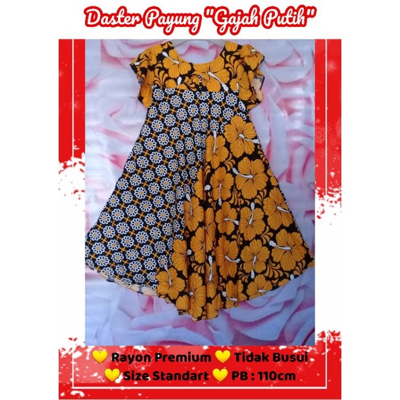 Daster Gajah Putih Pekalongan / Daster Payung / Daster Rayon Premium / Daster Standart