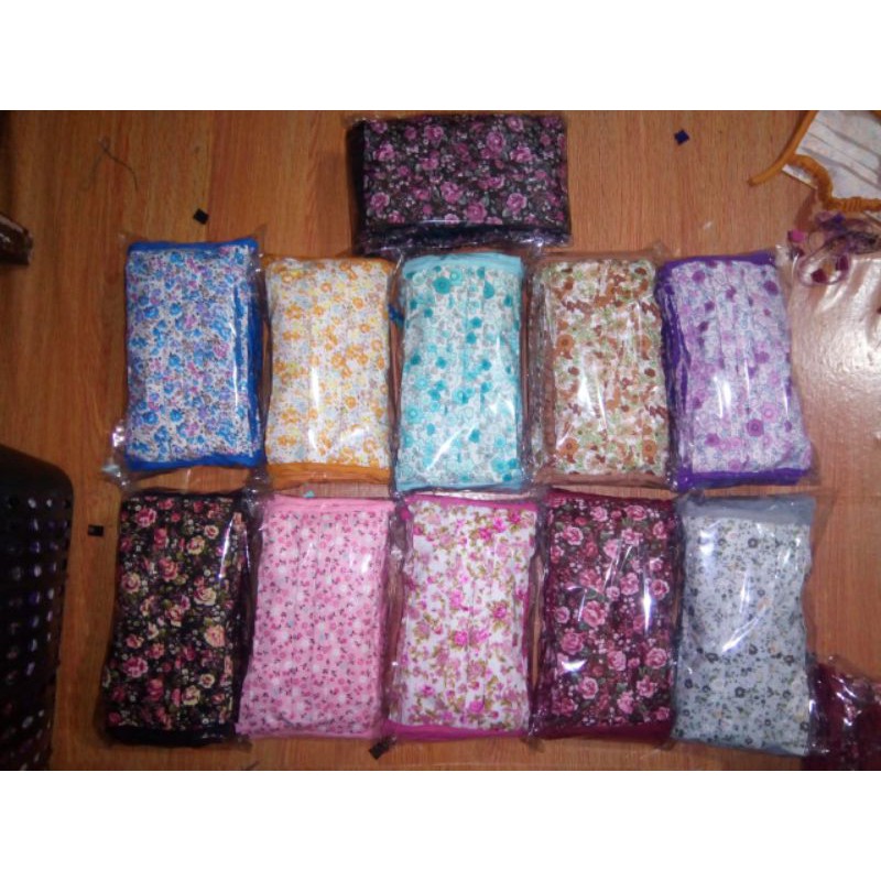 Masker serut motif bunga satuan plus plastik