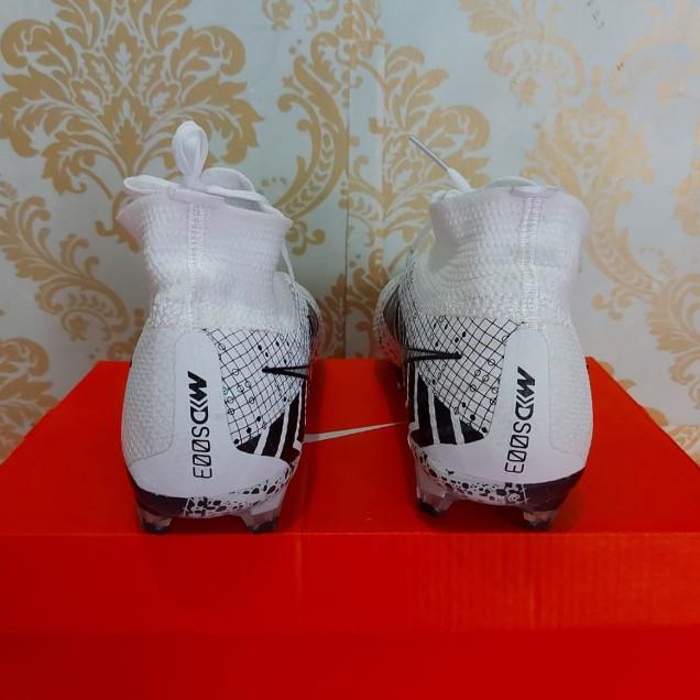 SEPATU BOLA NIKE MERCURIAL SUPERFLY 7 ELITE PRO MDS FG WHITE BLACK MID