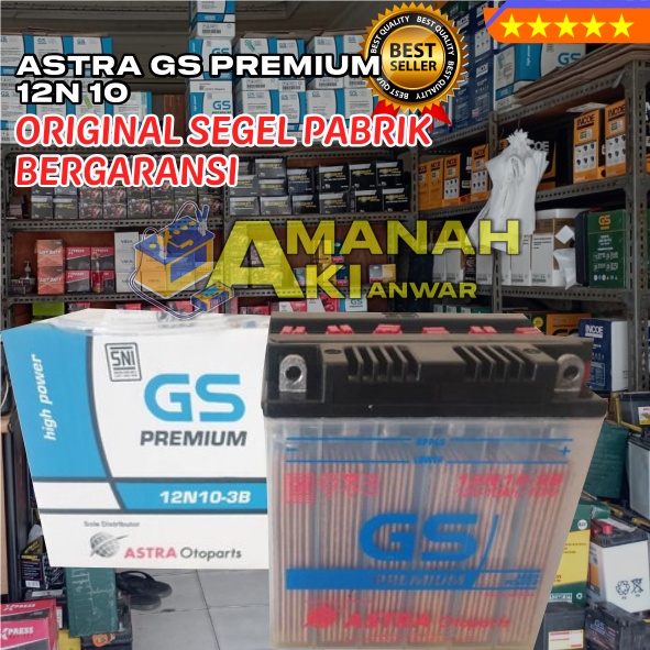 AKI Basah GS ASTRA 12N-10 - Untuk Motor SUZUKI: Thunder 250