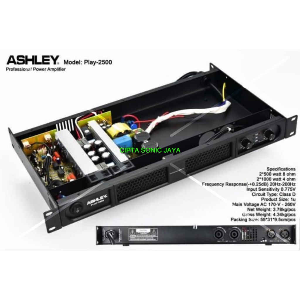 (PETI KAYU) POWER AMPLIFIER ASHLEY PLAY2500 Original PLAY 2500