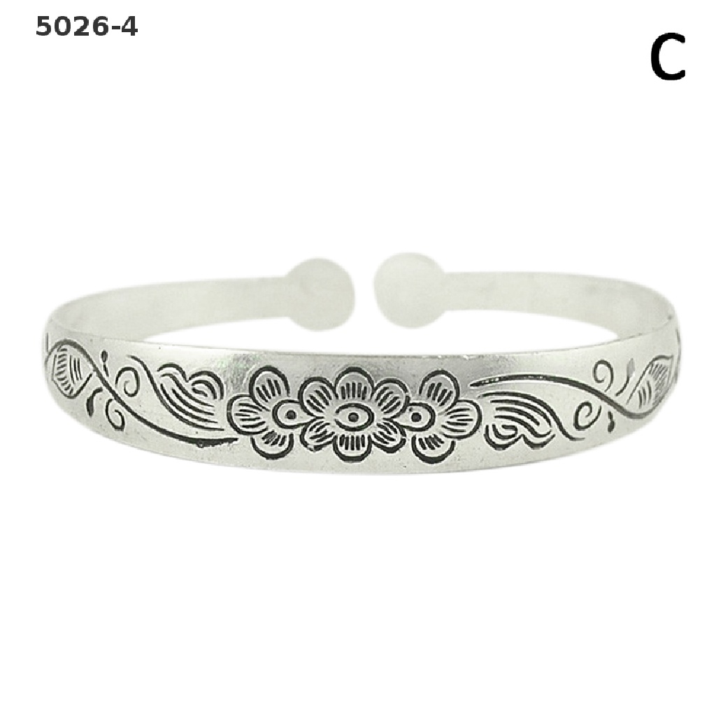 5026-4 Retro Opening  Bracelet Jewelry Vintage Tibetan Silver Totem Carved Bangle Cuff 5026-4