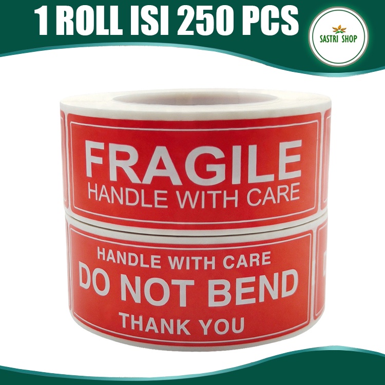 

1 Roll Isi 250 Pcs Stiker Fragile - Stiker Handle With Care - Stiker Pecah Belah Termurah