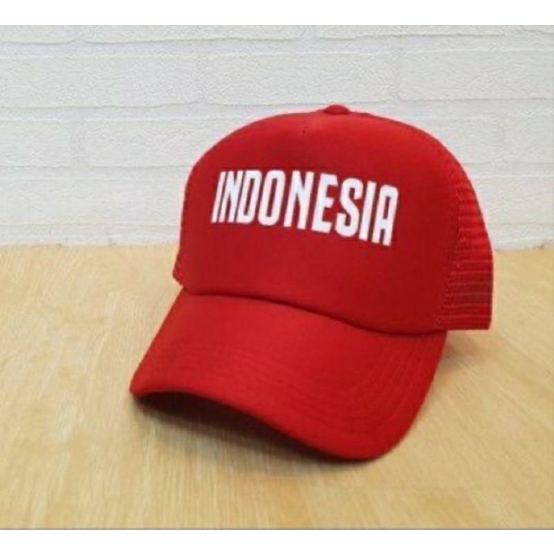 Jual Topi Trucker Logo Indonesia Raya 17an Topi Indo | Shopee Indonesia