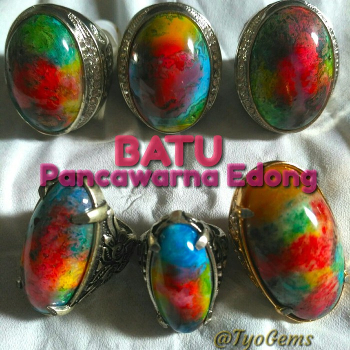 Cincin batu pancawarna edong
