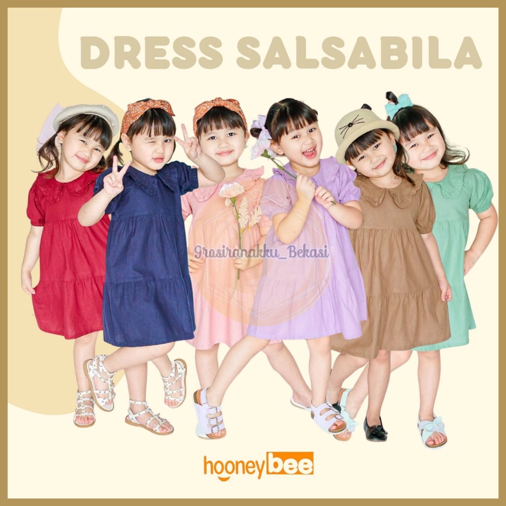 Dress Anak Linen Salsabila Mix Warna Size 1-5Thn