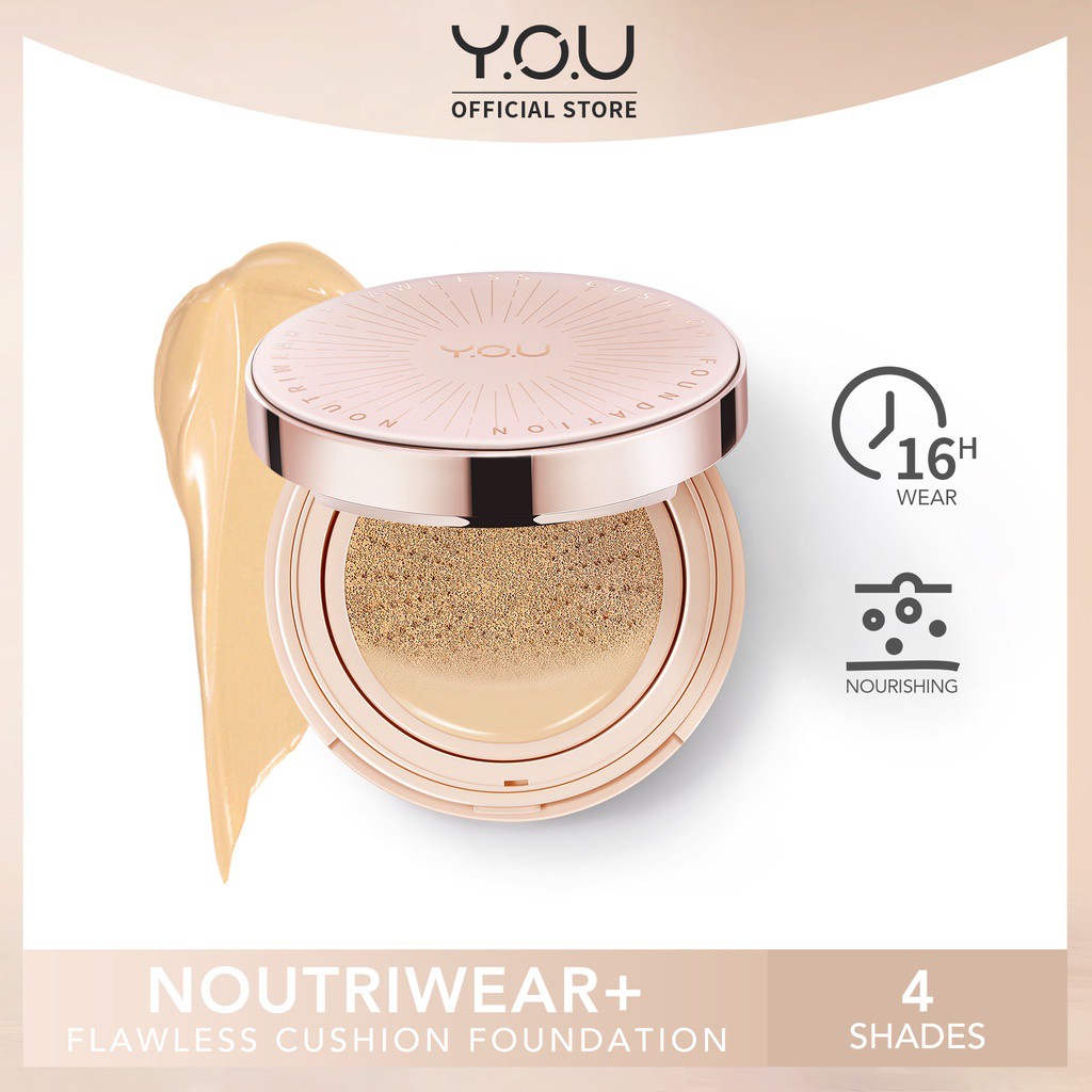 YOU Noutriwear+ Flawless Cushion Foundation [Full Coverage &amp; SPF 40 &amp; PA+++]