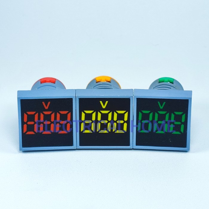 Pilot Lamp LED with VOLT METER 22mm KOTAK