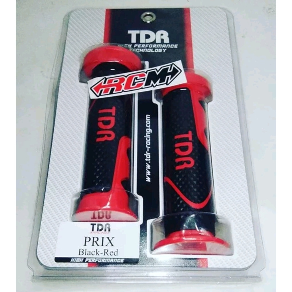 HAND GRIP HANDGRIP HANDFAT KIRI KANAN HARGA SDH SEPASANG TDR SERI PRIX BLACK HITAM RED MERAH UNIVERSAL MOTOR UJUNG TDK LUBANG