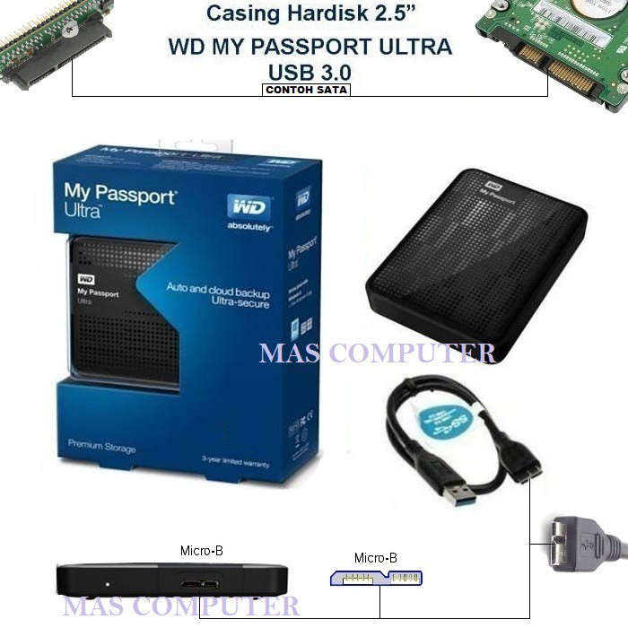 Kesing Hardisk WD My passport ultra Usb 3.0 / Case Box Harddisk Laptop 2.5 inch Internal