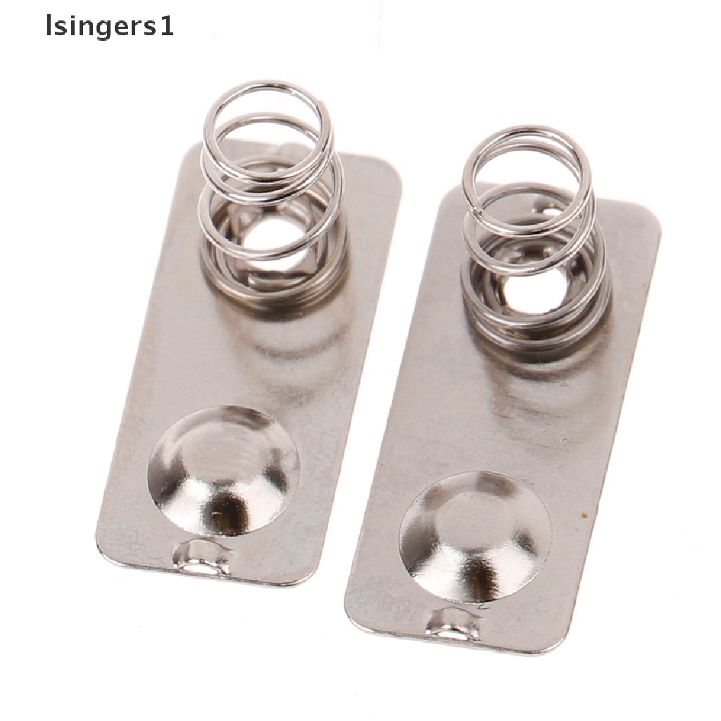 (lsingers1) 10pcs / Set Plat slot Baterai Pengganti Bahan Metal Warna Silver Ukuran 21x9mm