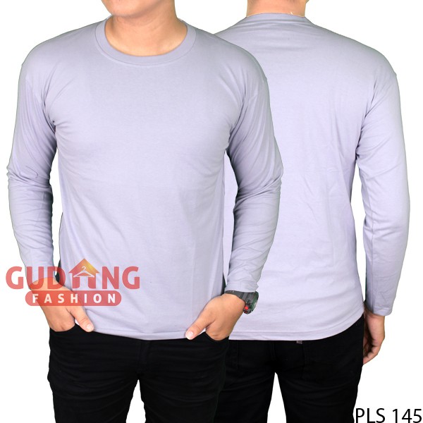 Kaos Panjang Polos Pria - Oneck / Basic Tshirt Oneck Cotton Cardet - PLS (COMB)