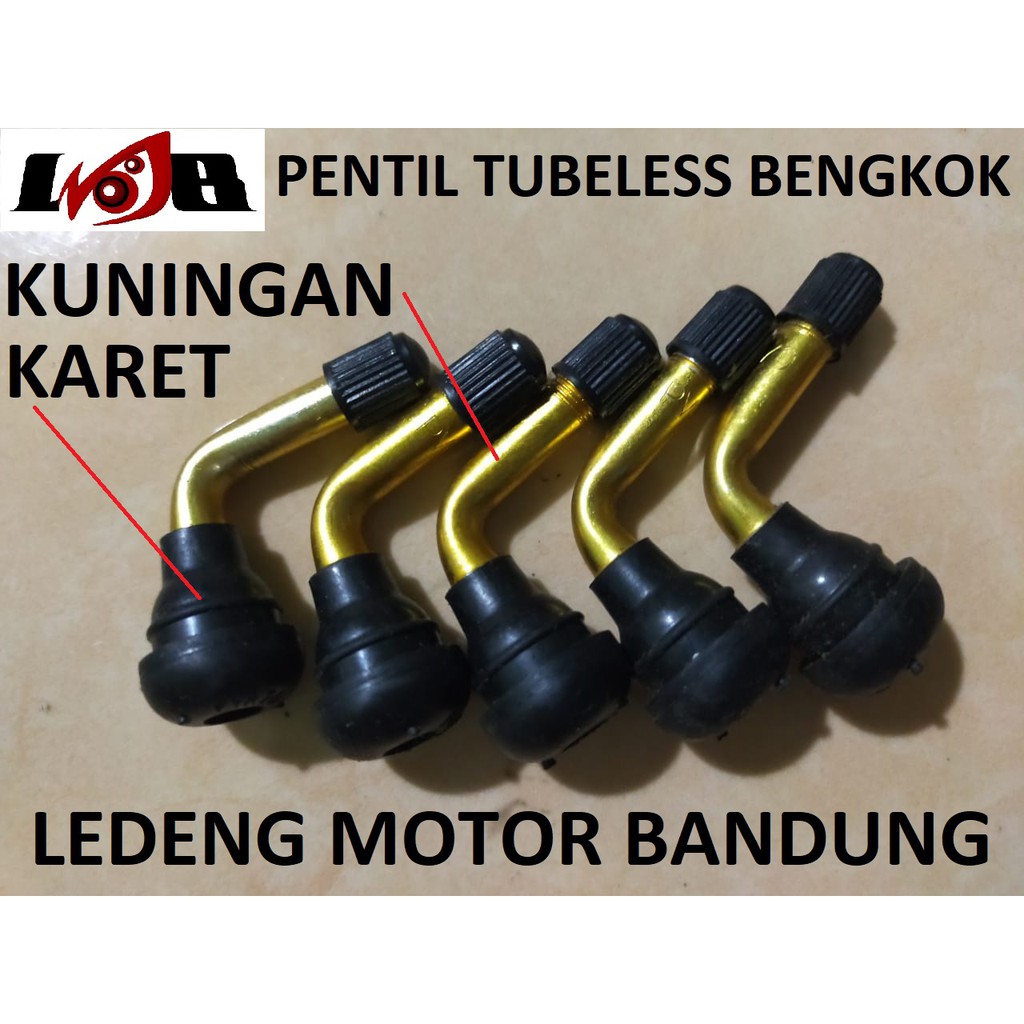 Pentil Tubeless Bengkok Karet Kuningan Ban Tubeles Motor Kop Velg Cop