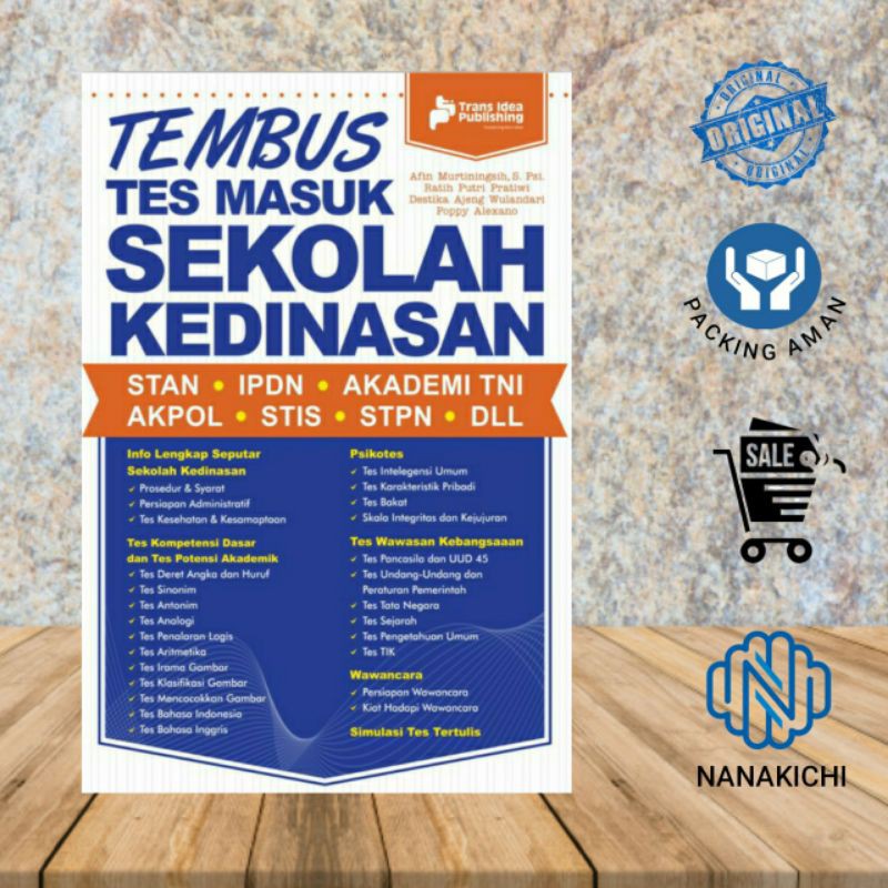 BUKU PSIKOTES TPA TEMBUS TES MASUK SEKOLAH KEDINASAN STAN, IPDN, AKPOL, STIS, AKADEMI TNI, STPN, DLL