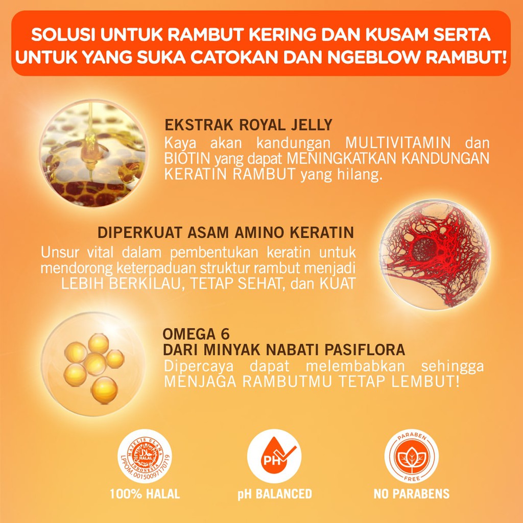 Makarizo Creambath 15gr x 12 Sachet Royal Jelly GIRLSNEED77 Perawatan Rambut Kering Rusak Bercabang