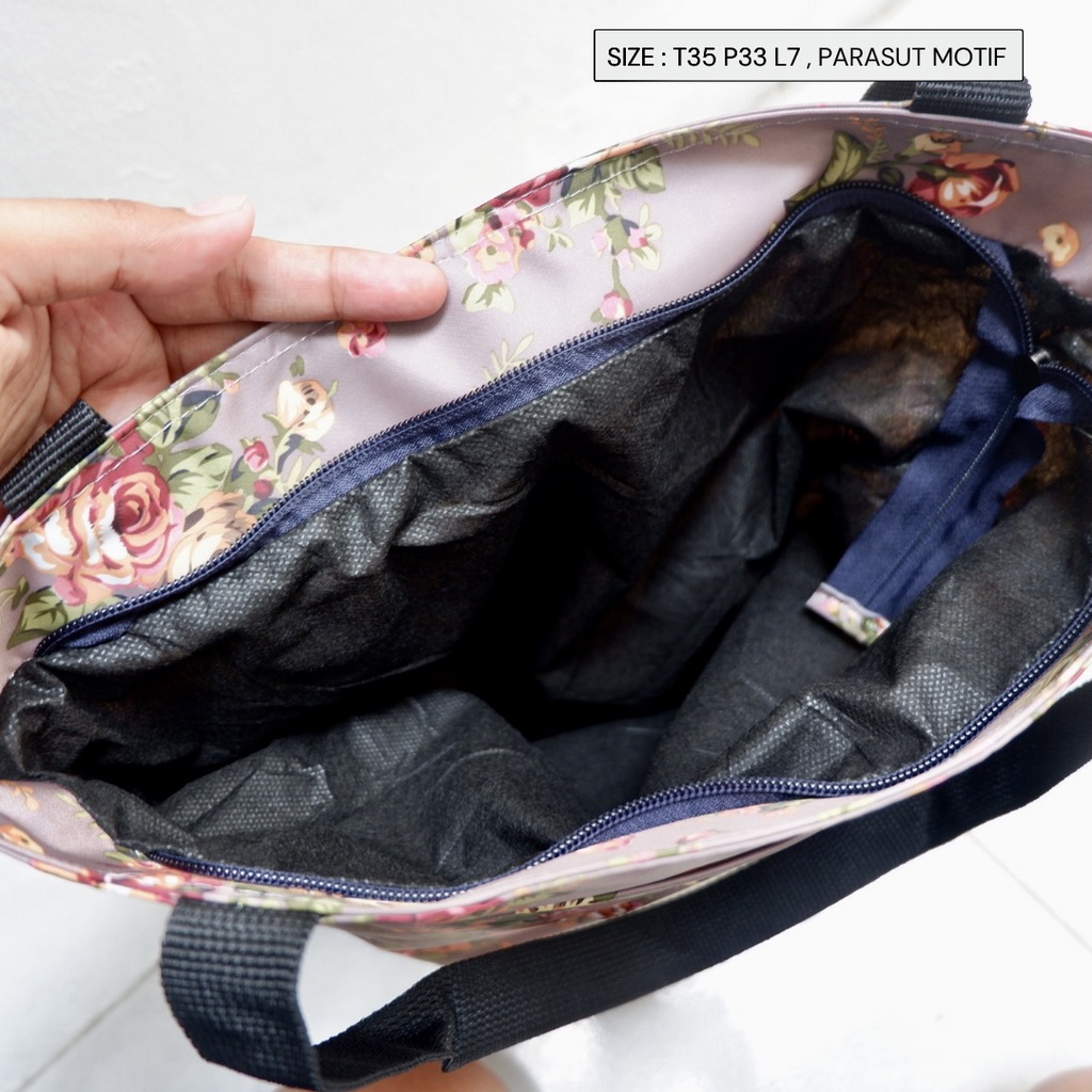 Grosir Bun Tas Bahu Model Tote Totebag Bahan Parasut Waterproof Motif Cantik Cantik Lucu Lucu