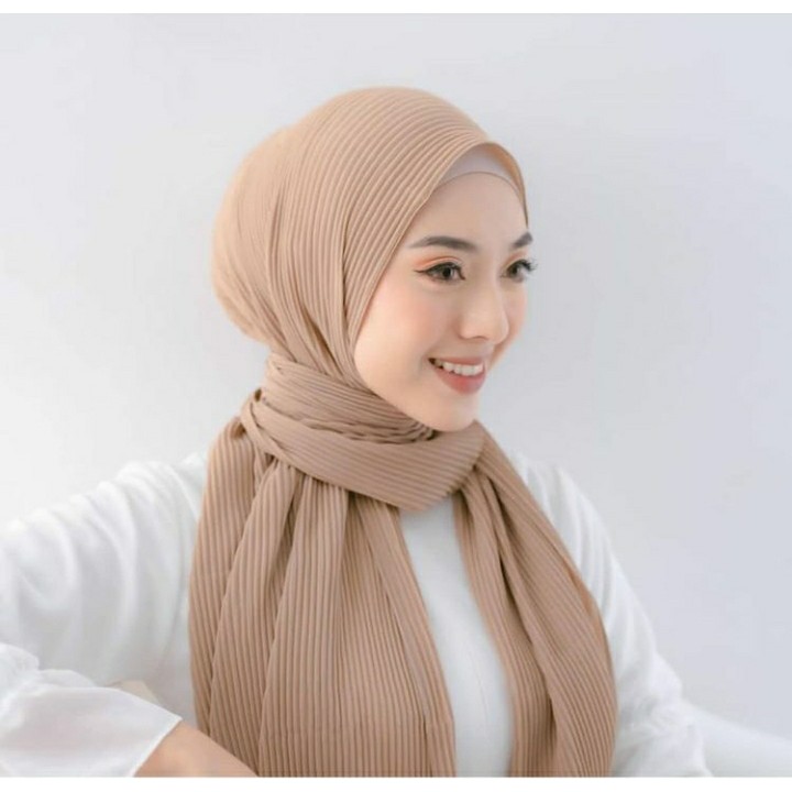 PASHMINA PLISKET LIDI CERUTY HYGET PREMIUM TANPA GARIS TENGAH