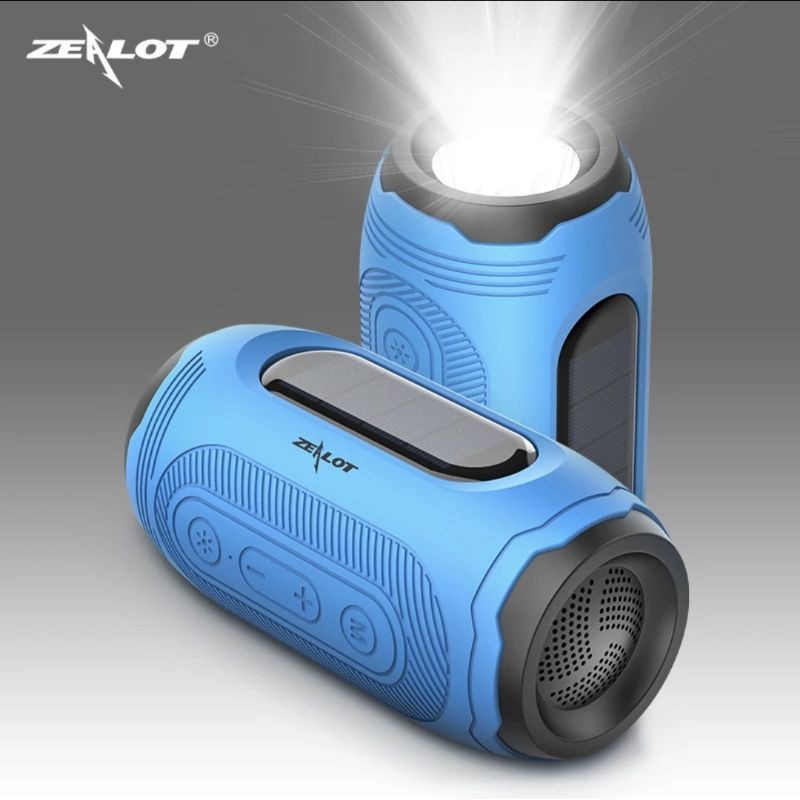 Lampu sepeda solar speaker Bluetooth wireless portable Radio Zealot A4