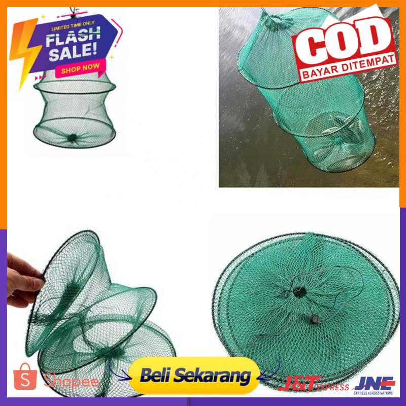 TONQUU Jaring Pancing Ikan Udang Fishing Net Foldable 2 Layers SCZ620