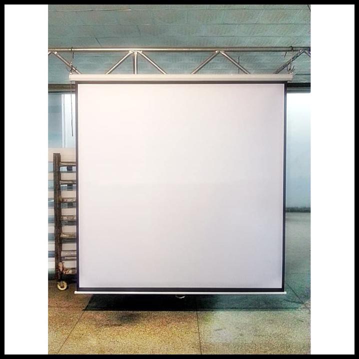 Screen Projector - Layar Proyektor Manual - Gantung 96" (244X 244Cm)
