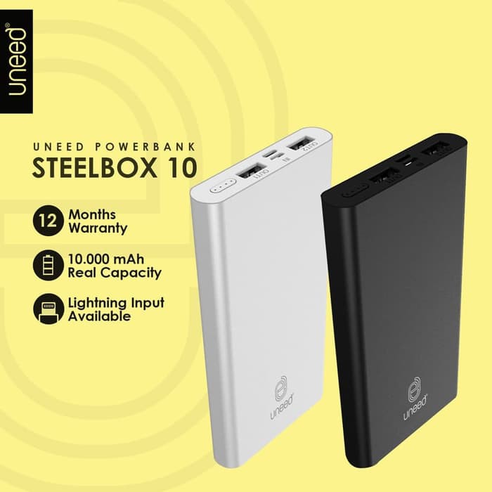 ORIGINAL UNEED SteelBox 10 Powerbank 10000mAH Polymer Real Capacity - UPB213 001